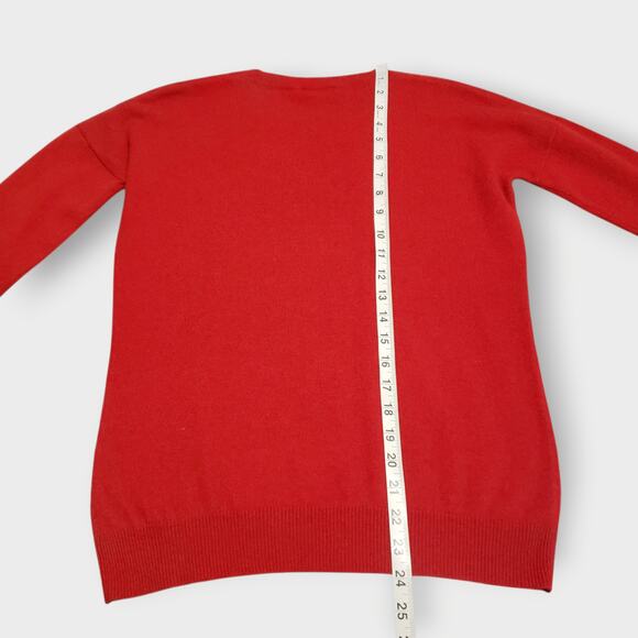 Theory Womens Cashmere Crewneck Sweater Red Sz P or XS Fall Winter Cozy Preppy - Picture 9 of 9